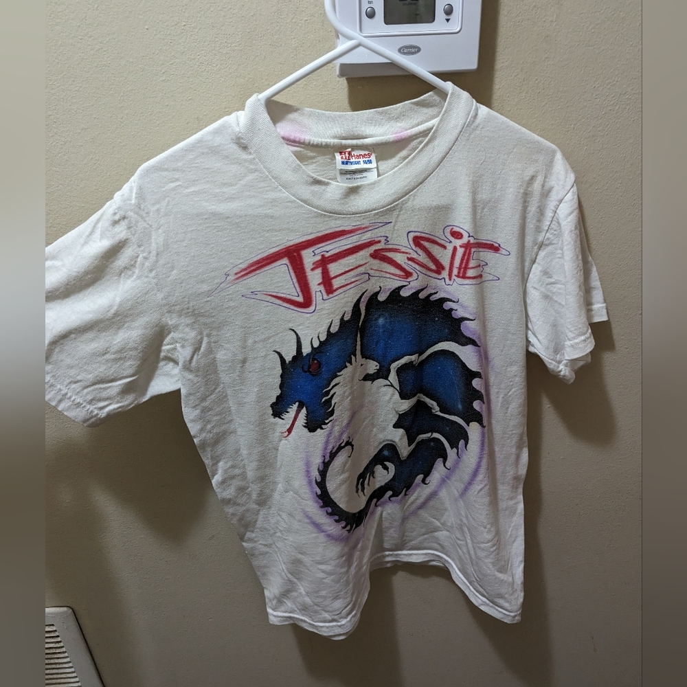Vintage 90s airbrush authentic customized name shirt unicorn dragon unisex small